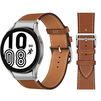 Кожена Каишка За Samsung Galaxy Watch 4 classic 46 мм 42 мм 44 smart-часовници, Без Пропуски Гривна correa Galaxy Watch 5 4 40 мм 45 мм каишка