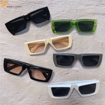 Многоцветни Правоъгълни Слънчеви Очила са Модерни Слънчеви Очила в Ярки Цветове ins Модерни Дамски слънчеви Очила Популярната Марка Дизайнер UV400 Нюанси