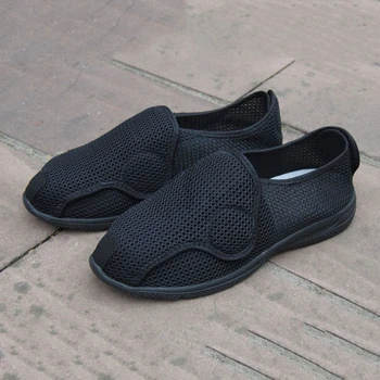 пролетно-летни обувки за професионална грижа за здравето при диабет, обувки за възрастни хора на средна възраст, обувки с подути крака, Дишащи обувки на плоска подметка с отворен передом