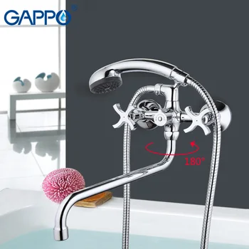 GAPPO Нов смесител за душ в банята, стенен кран, Месинг смесител за мивка, ръчен душ, дюза за баня, бронз, banheiro bano GA2243