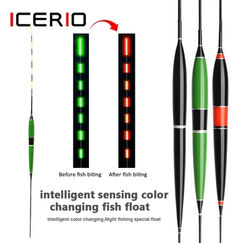 ICERIO Carp Fishing Smart LED Float Светещи Светещи Плувка За Риболов Автоматично Прилича на Електрически Риболовен Шамандура с Батерия