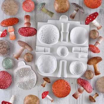 Огромна Гъба Силиконови Форми за празни приказки Инструменти за Украса на Сватбена Торта Торта Форми за Печене Форми от Шоколад Смола (Цветът е случаен)