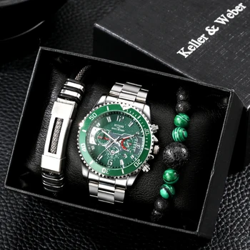 Мъжки Часовници Най-добрата Марка на Луксозни Бизнес Кварцов Часовник за Мъже Гривна Подаръчен Комплект Водоустойчиви Часовници за Мъже Relogio Masculino