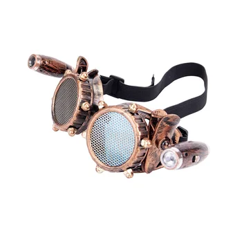 LELINTA Сини Лещи Очила Steampunk Очила с Две Лещи Рейв Фестивал Вечерни Очила Cosplay Пънк Реколта Стъклени Очила