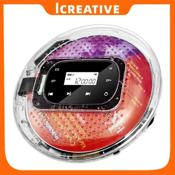 Icreative YR-Q90 Cd-плейър е Преносимо Със Слушалки Hi-Fi Аудио Прозрачен Walkman със Сензорен контрол С Дисплей и Еквалайзер Cdplayer