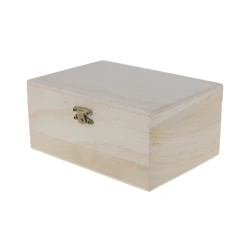 Незаконченная Дървена Кутия Празни Дървени Подаръчни Кутии за Бижута, за да Работи от Дърво