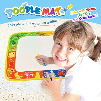 Килимче за рисуване с вода и 1 Дръжка, килимче за рисуване с Вода, Дъска за рисуване, за Оцветяване, килимче за Рисуване с Вода, Детски образователни Играчки