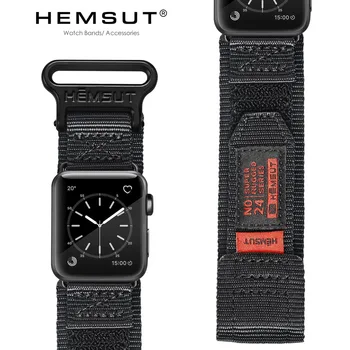 Каишка за часовник HEMSUT за Apple 40 мм 44 мм Спортни Найлонови Каишки За ръчни часовници ultra 49 ММ Mini Band 4 Iwatch 7 5 6 Se 2 3