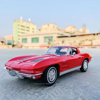 WELLY 1:24 Нов Chevrolet Corvette 1963 моделиране сплав модел автомобил занаяти украса колекция от играчки инструменти за подарък