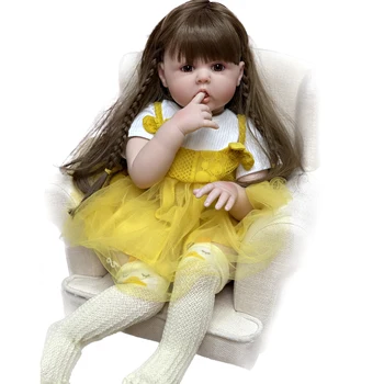 24-Инчов Кукли Erin Reborn За Деца, Висококачествена И Реалистична Боядисана Кукла Bebe Reborn С Перука, Играчки За Момичета
