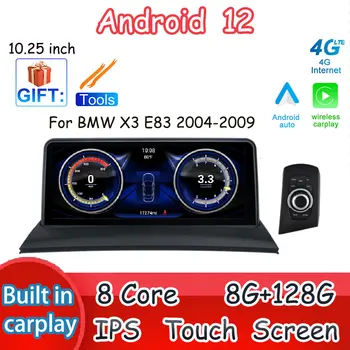iDrive 10,25-Инчов Стерео Радио За BMW X3 E83 2004-2009 Android 12 Безжичен Carplay Авто Монитори Автомобилен Мултимедиен Плеър