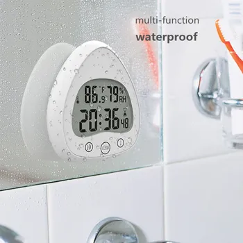 Водоустойчив alarm clock, Bathroom Електронни Стенни Часовници Анти-мъгла Издънка на Обратното Броене Температура и Влажност на въздуха Цифров Часовник