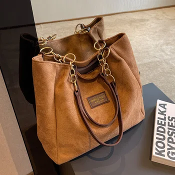 Дамска Чанта за През Рамото От Матова Кожа, по-Голямата Голям Зимната Пътна женствена Чанта на верига, чанти през рамо, Брендовый дизайн, големи чанти bolsas