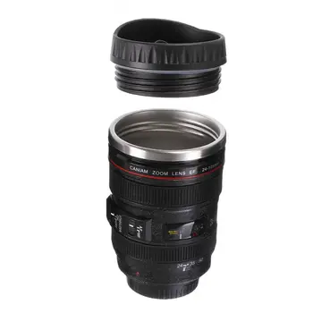 1 бр. Термос за камера Обектив Canon EF 24-105 мм, Кафеена Чаша, Чаша от Неръждаема Стомана с Капак За Пиене