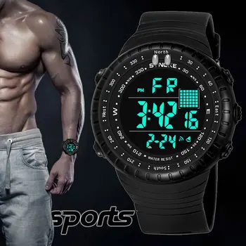 Цифров мъжки часовник до 50 метра За гмуркане С Голям Циферблат, Военни Мъжки Армейските Спортни Часовници, Мъжки спортни часовници relogio masculino За мъже 18+