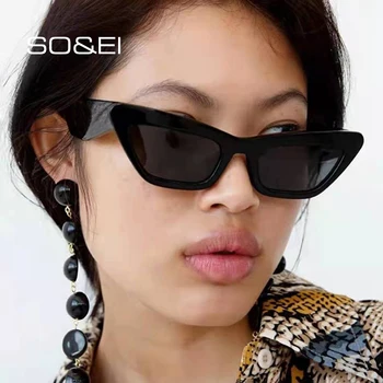 SO & EI Ins Популярна Мода Котешко Око Тенденция Дамски Слънчеви Очила Нюанси UV400 Ретро Мъжки Слънчеви Очила са в Контрастен Цвят