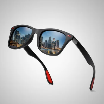Класически Поляризирани Слънчеви Очила Мъжки Маркови Дизайнерски Квадратни Улични Слънчеви Очила Мъжки Нюанси За Шофиране Gafas De Sol