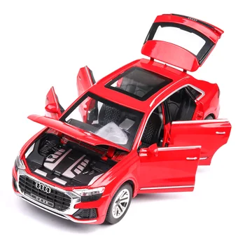 1:24 Високата Имитация на Audi Q8 Със звук и светлина, Откидывающаяся Играчка модел на Колата От сплав, детски Играчки, Подаръци, Автомобили, Метални Rc модел на Автомобила