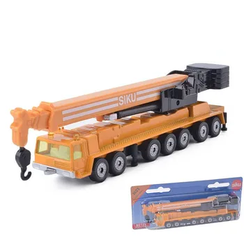 модел тежък кран от сплав 1:87, плюшени инженеринг камион с кран, изискан детски подарък, висока имитативната разтегателна играчка