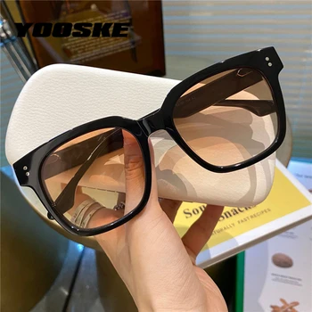 Марка YOOSKE Модни Реколта Квадратни Слънчеви Очила Дамски Луксозни Дизайнерски Големи Слънчеви Очила за Мъже в Корейски Стил Очила Нюанси