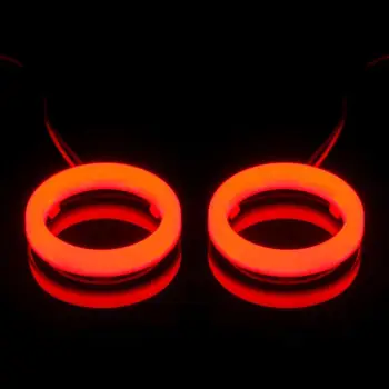 2 бр. Автомобилни Ангелски Очи LED Фарове за мъгла Светлини DRL Дневни Ходова Светлина Авто Halo Пръстен 12 60 mm-120 mm Високо Качество на Червено