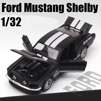 1:32 Ford Mustang Shelby Суперавтомобил Модел Автомобил Сплав Отстъпи Автомобил 4 Отворени Врати Детски Подаръци, Играчки Висока Симулация