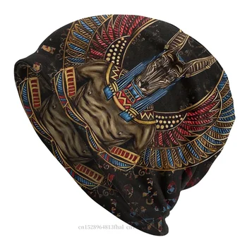 Бог Анубис Качулка Homme Мода Skullies Шапки, Шапка Древен Египет Египетският За Мъже Жени Новост Плат Шапка