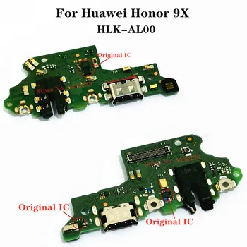 Оригинален USB Порт За Зареждане на Зарядно устройство Микрофон Гъвкав Кабел За Huawei Honor 9X HLK-AL00 Такса За Свързване на Микрофонного Зарядно Устройство Конектор За слушалки