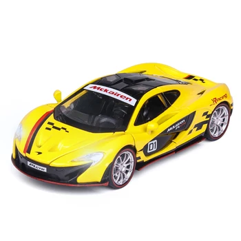 1:32 е НОВАТА Гореща Разпродажба McLaren P1 GTR Леене под Налягане и Играчки Превозни Средства Модел Автомобил Със Звук и Светлина Откатная Машина Висока симулация на Състезателна машина Играчка