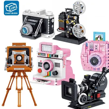 Ретро Цифров Фотоапарат Строителни Блокове FY2A Рефлексен Фотоапарат Колекция Декоративна Модел Строителни Блокове на Детски Образователни Играчки