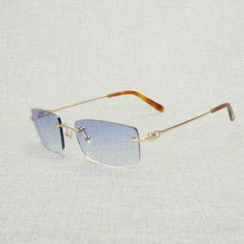 Реколта Квадратни Слънчеви Очила Без Рамки Мъжки Овални Прозрачни Очила В Рамки Дамски слънчеви Очила Нюанси Oculos Gafas за Шофиране Риболов 011