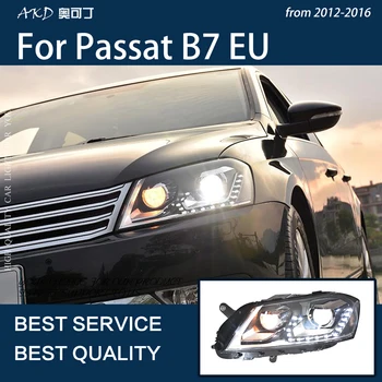 Автомобилни Фарове За Passat B7 EU 2012-2016 Magotan LED Автомобилно осветление В Събирането на Актуализация Слезящийся Окото Дизайн премигващ светлинен индикатор Аксесоари