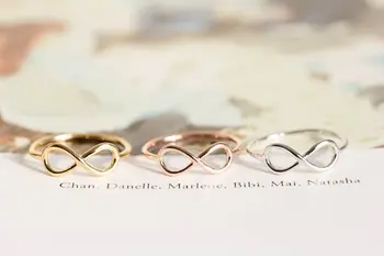 Ново модно пръстен със символ за безкрайност, за жени от осем на пръстените