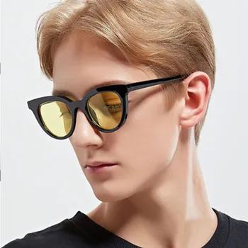 Нови Мъжки Модни Овални Малки Слънчеви Очила Clear Classic UV400 Слънчеви Очила Тенденции за Прозрачни Нюанси за Жени