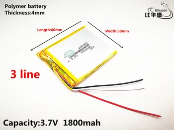 3 линия с добро качество 3,7 В, 1800 mah, 405060 Полимерна литиево-йонна/литиево-йонна батерия за ИГРАЧКИ, POWER BANK, GPS, mp3, mp4