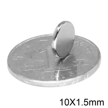 20 ~ 500 бр 10x1,5 редки магнити Диаметър 10x1,5 мм Малки Кръгли магнити 10 мм, широчина-1, 5 мм Постоянни неодимови магнити 10 * 1,5