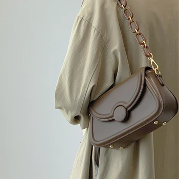 Корейската ретро чанта Дамски 2022, Нова Универсална чанта за Подмишниците, Благородна Текстурная чанта-Софтуера на веригата, квадратна чанта