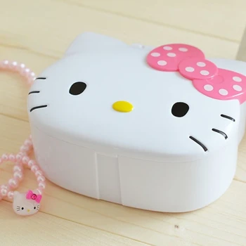 Hello Kitty kawaii кутия за съхранение Анимация кутия за съхранение на бижута в ковчег за грим настолна кутия за съхранение на ковчег за бижута