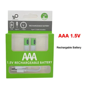 НОВ USB AAA Акумулаторни Батерии от 1,5 550 МВтч литиево-йонна батерия за дистанционно управление Мишка електрическа играчка батерия + Кабел Type-C