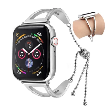 Модерен Метална Каишка за Apple Watch Band 40 мм 41 мм 45 мм 44 мм 38/42 Каишка за Часовник Iwatch Series SE 7 6 5 4 3 Принадлежности за Гривни