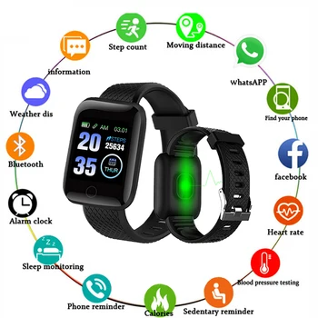 116 Плюс SmartWatch на Сърдечния Ритъм Bluetooth Smart-Часовници Гривна За Мъже И Жени, D13 Спортни Часовници За Android и Apple Phone Pk iwo 8 b57