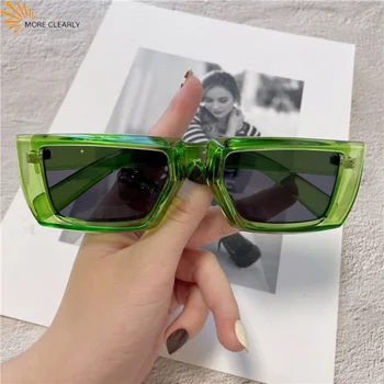 Многоцветни Правоъгълни Слънчеви Очила са Модерни Слънчеви Очила в Ярки Цветове ins Модерни Дамски слънчеви Очила Популярната Марка Дизайнер UV400 Нюанси 1