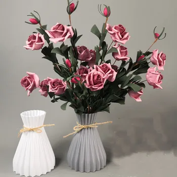 17 см. * 10 см размер на Бедрата форма на пластмасови ваза от материал, Имитация на Керамични вази за цветя и пластмасови ваза за цветя, за декориране на дома 1