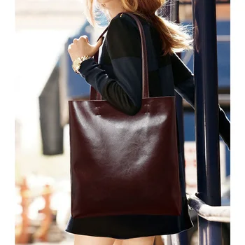 Голяма Чанта През Рамо от Волска Кожа, Дамски Чанти от Естествена Кожа, за Жени, на Известната Марка, Дизайнерска Чанта, Дамски Модни Ръчни Чанти 2021 1