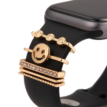 Силиконов пръстен За Каишка За Часовник Аксесоари Декоративен Метален Ключодържател За Apple Watch Band 6 5 4 3 2 1 Пръстен за Samsung Galaxy Watch 1