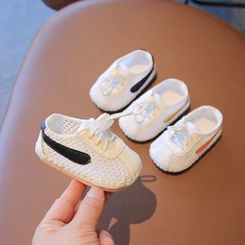 Детски обувки Пролет-есен Дишащи обувки от окото на материала, за една година на пешеходната обувки с мека подметка, Летни детски сандали 0-6-12 месеца, Женски 2