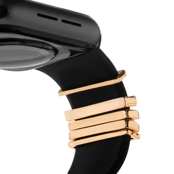 Силиконов пръстен За Каишка За Часовник Аксесоари Декоративен Метален Ключодържател За Apple Watch Band 6 5 4 3 2 1 Пръстен за Samsung Galaxy Watch 2