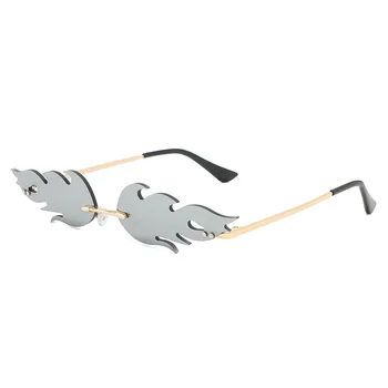 Слънчеви Очила без рамки, с Блясък за Жени и Мъже, Модни Слънчеви Очила с Защита от UV400, Малки Слънчеви Очила 2
