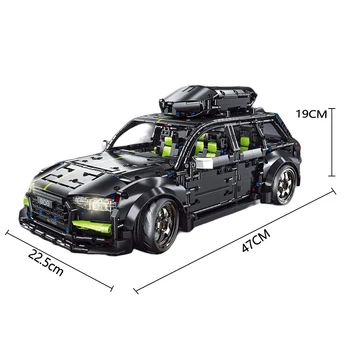 MOC RS6 Комби Автомобили градивните елементи на Модели, Съвместими с Lego, Високотехнологичен, Луксозен Автомобил Тухлена Играчка за Деца Подаръци За Момчета 4