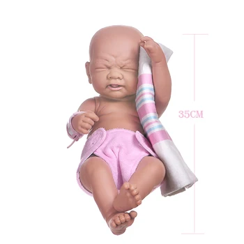 35 СМ Реалистична Кукла Bebe Reborn Cry Baby Новородено Водоустойчив Забавни Играчки 14 инча Усмивка Моделиране на Лицето Меки Силиконови Кукли направи си САМ 5